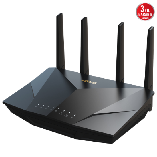 ASUS RT-AX5400, AX5400, 574-4804Mbps, 2.4GHz-5GHz, WPS Butonu, 4Port LAN, 1Port WAN, Dual Band, WiFi6, AiMesh, Genişletilebilir Router