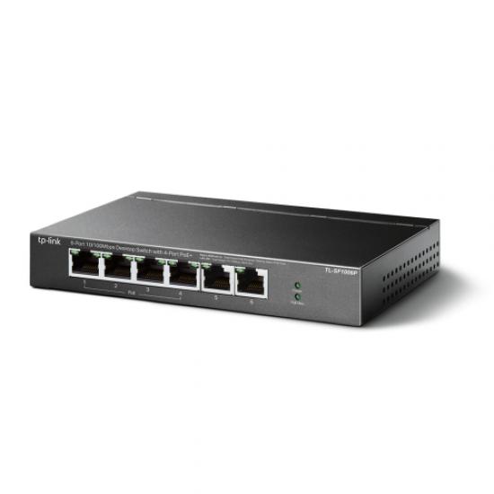 TP-LINK OMADA TL-SF1006P 6 Port, MegaBit, Metal Kasa, 4 Port PoE, 67W, Yönetilemez, Masaüstü Switch