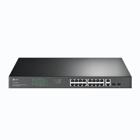 TP-LINK SG1218MP, 18 Port Gigabit, 16 Port POE, + 2Port Gigabit Combo SFP, 250W Rackmount Yönetilebilir Switch