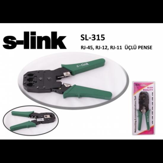 S-LINK SL-315, RJ45/RJ12/RJ11 Üçlü Pense, Kablo Ucu Konnektör Sıkma Pensesi