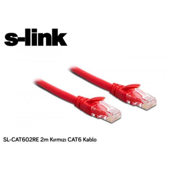 S-LINK SL-CAT602RE, CAT6, Patch, 2Mt, Kablo (Kırmızı)