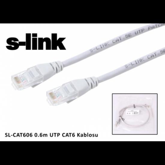 S-LINK SL-CAT606 CAT6 Patch 60CM Kablo (Gri)