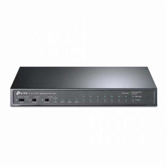 TP-LINK OMADA TL-SL1311MP, 10 Port, (8 Port Megabit, 2 Port Gigabit), 8 Port PoE, 124W, +1Port GigaBit SFP, Yönetilemez, Masaüstü Switch