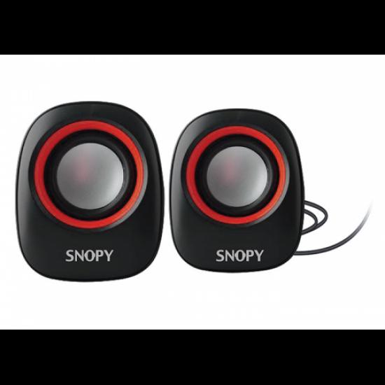 SNOPY SN-120, 6W, 1+1, Masaüstü, USB, Speaker, (Siyah-Kırmızı)