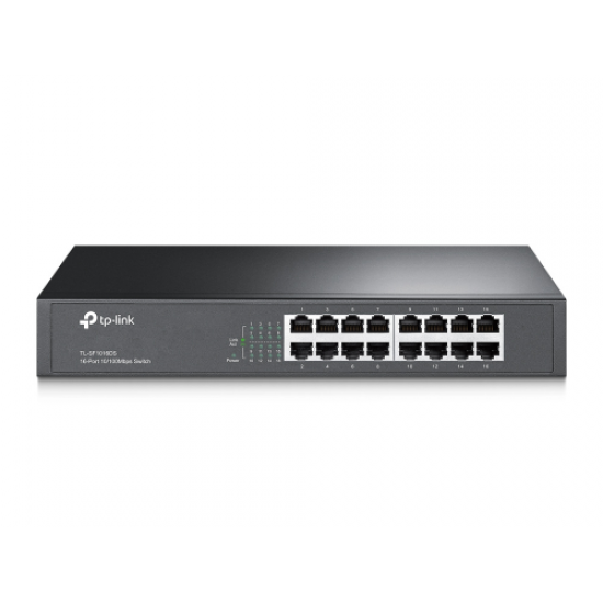 TP-LINK TL-SF1016DS, 16 Port, MegaBit, Metal Kasa, Yönetilemez, Masaüstü/Rackmount Switch