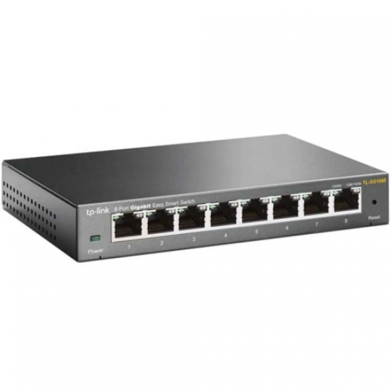 TP-LINK TL-SG108E, 8 Port, GigaBit, Metal Kasa, Easy Smart, Yönetilebilir, Masaüstü Switch