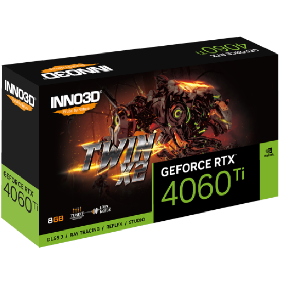 INNO3D N406T2-08D6-171153N, TWIN X2, RTX4060TI, 8Gb, 128Bit, GDDR6, 1xHDMI, 3xDP GAMING Ekran Kartı