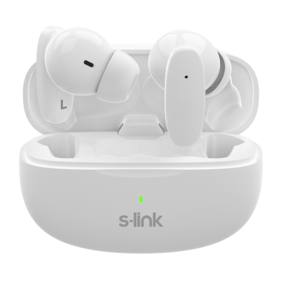 S-LINK TWS08, EARDOPES, Beyaz, Bluetooth 5.2, Kablosuz, TWS Kulak içi, Dokunmatik Kontrol, 5saat Çalma Süresi, ENC Dual Microfonlu Kulaklık