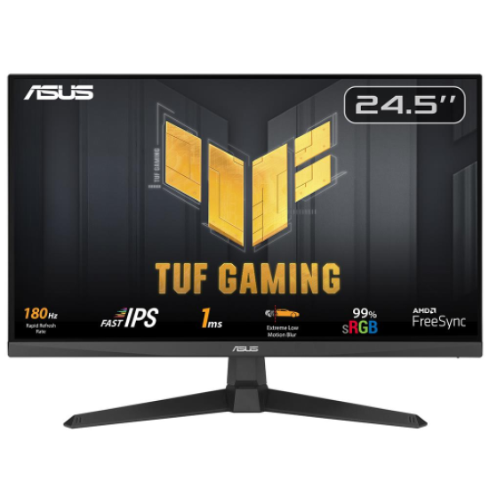 ASUS TUF GAMING VG259Q3A 24.5’’ 1ms, 180Hz, Full HD DP, 2xHDMI, Hoparlör, Fast IPS LED, Düşük Mavi Işık, FreeSync Premium, GAMING Monitör