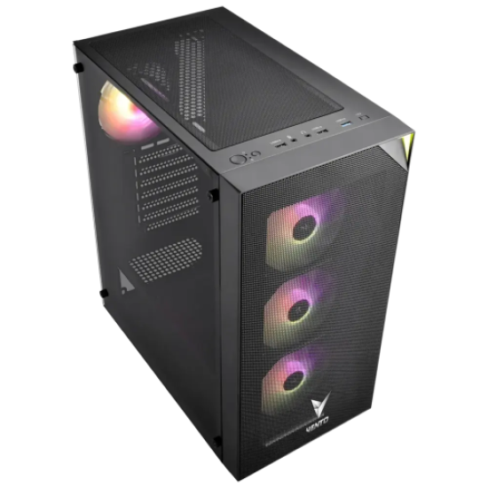 VENTO VG4200S Mid Tower, 850W 80+ Siyah, Temperli Cam, RGB, ATX GAMING KASA