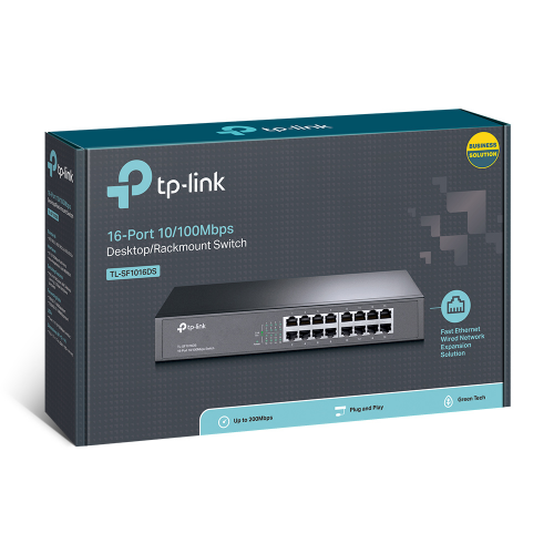 TP-LINK%20TL-SF1016DS,%2016%20Port,%20MegaBit,%20Metal%20Kasa,%20Yönetilemez,%20Masaüstü/Rackmount%20Switch