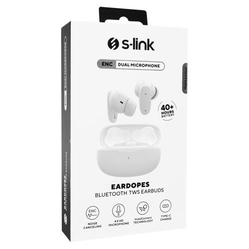 S-LINK%20TWS08,%20EARDOPES,%20Beyaz,%20Bluetooth%205.2,%20Kablosuz,%20TWS%20Kulak%20içi,%20Dokunmatik%20Kontrol,%205saat%20Çalma%20Süresi,%20ENC%20Dual%20Microfonlu%20Kulaklık