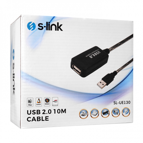 S-LINK%20SL-UE130,%20Güçlendirilmiş%20USB%20Uzatma%20Kablosu%2010%20Metre